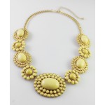Butter Yellow Cabochon Sun Bloom Bauble Necklace